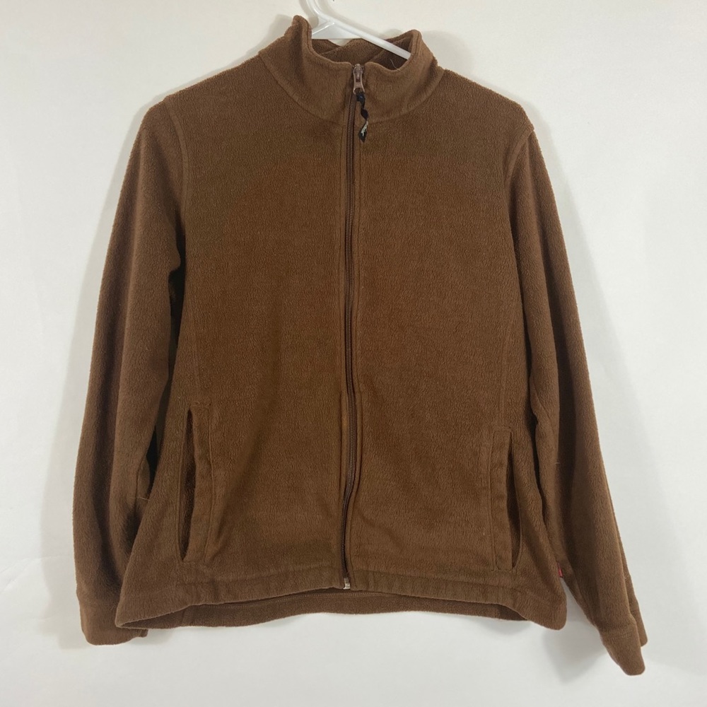 Woolrich Full Zip Brown Fleece Jacket Medium